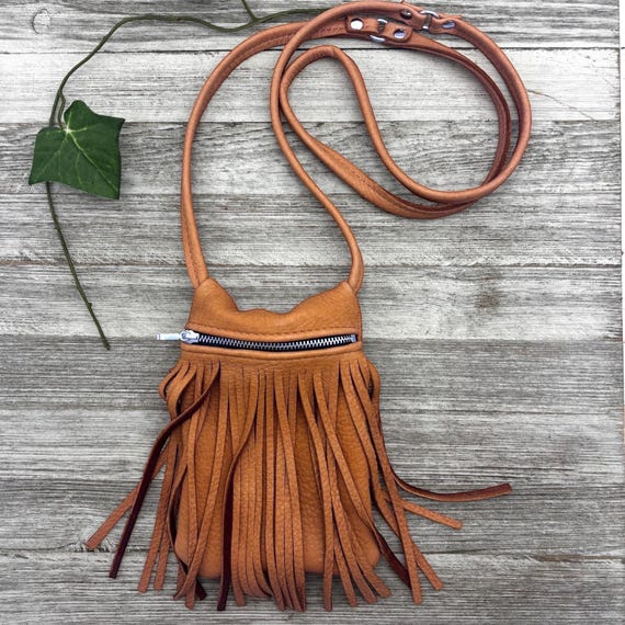 Sac Messenger Frange ADO - Couleur Tan, Neuf Avec étiquettes