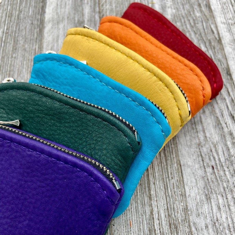 Deerskin Purse, Small Zipper Pouch 4 inch length, Leather Coin Pouch, Super Soft, Buckskin Purse, Credit Card Holder, Made In USA. image 2