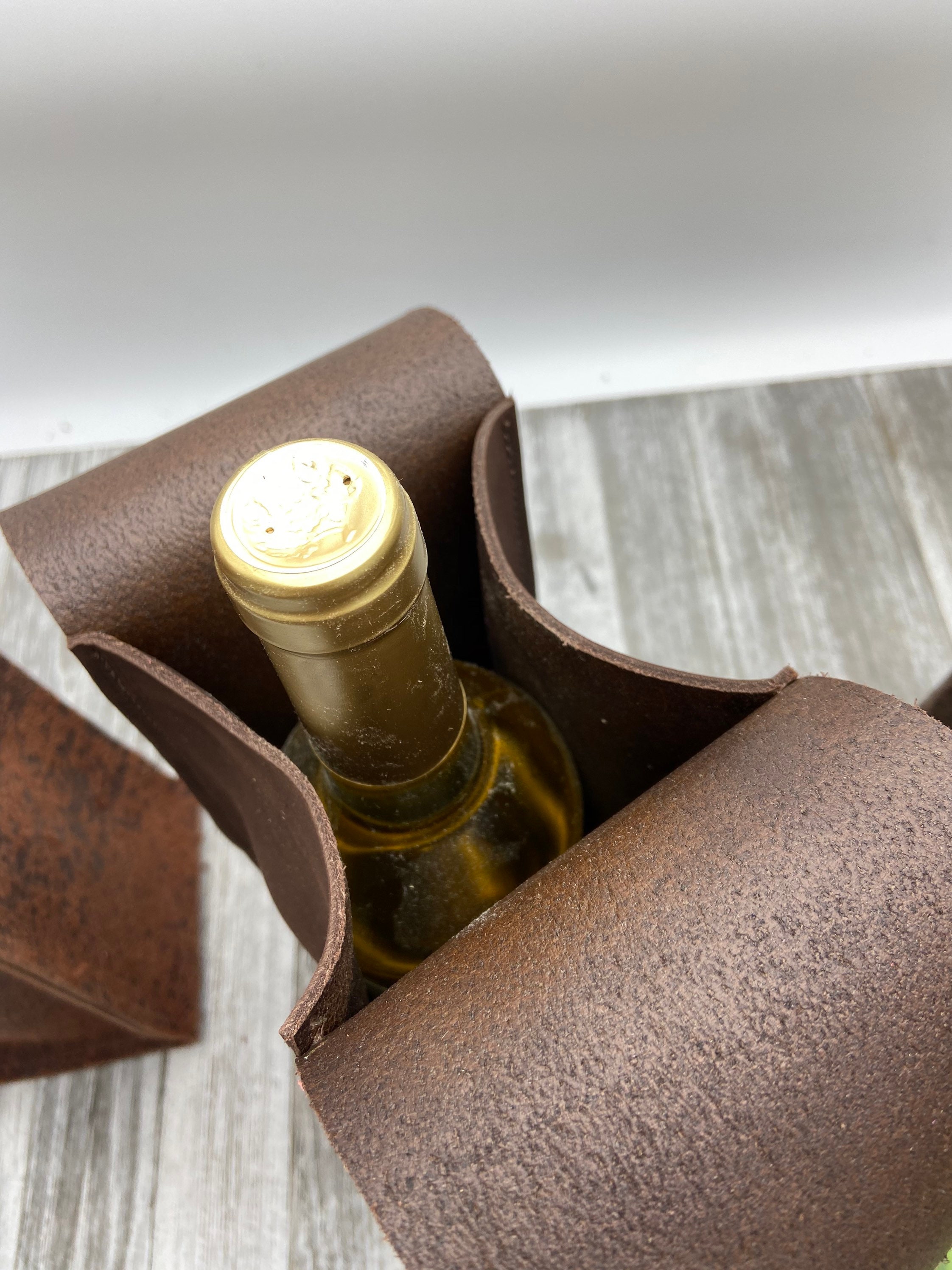 Single Leather Wine Bag Leather Single Wine Holder Wine | Etsy