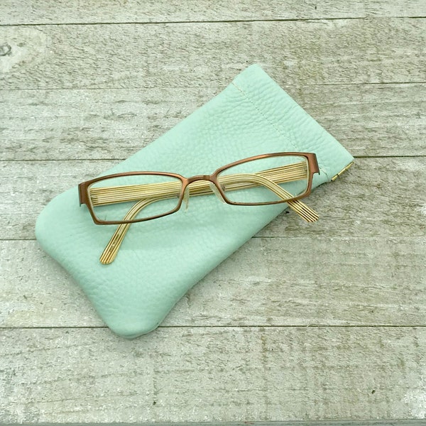 Soft Leather Eyeglass Cases,Leather Eyeglass Holder, Made In USA.