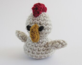 Crocheted Rooster Cat Toy, Choose Organic Catnip or No Catnip Added