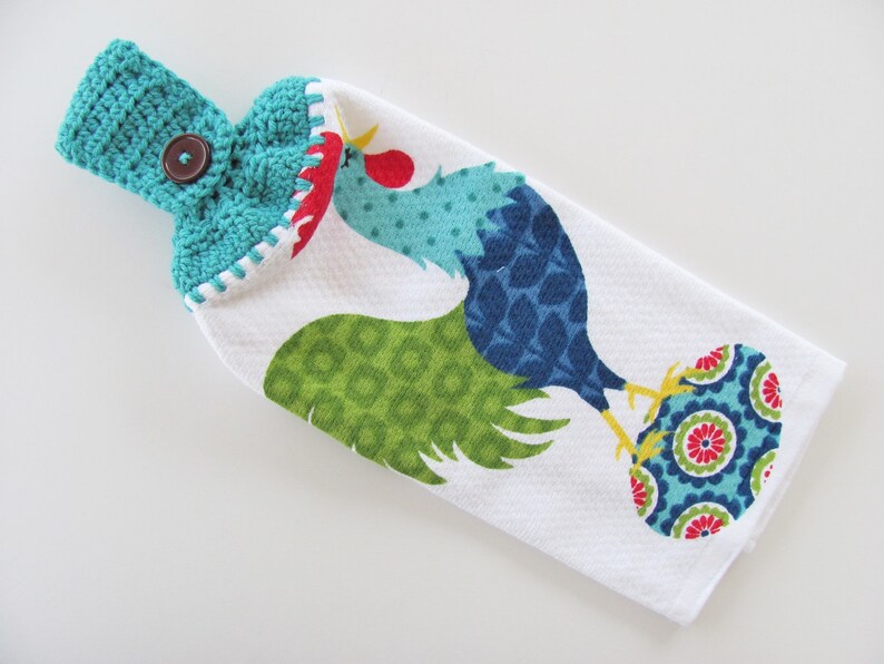 Hanging Kitchen Towel Button Loop Hang 100 Cotton Waffle Etsy