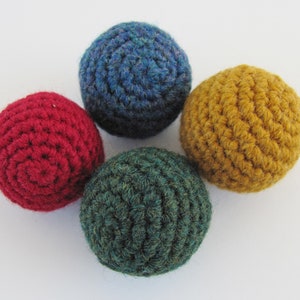 Crocheted Wool Blend Cat Toy Balls, Organic Catnip and Non-Toxic Stuffing, Set of 4 image 1