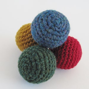 Crocheted Wool Blend Cat Toy Balls, Organic Catnip and Non-Toxic Stuffing, Set of 4 image 2