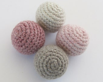 Natural Wool Cat Toy Balls, 4 Pack, Fresh Organic Catnip and Non-Toxic Stuffing, Made in USA