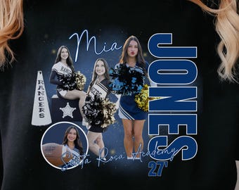Custom Cheer/Dance Photo T-Shirt: High School Team Spirit, Senior Night Gift