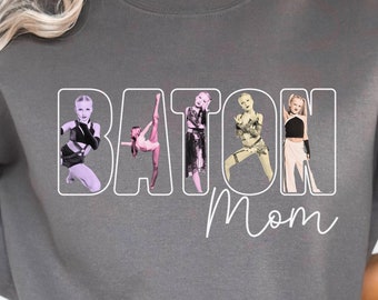Custom Photo Baton Mom Shirt: Personalized Twirler Tee
