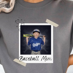 Custom Baseball Mom Photo T-Shirt: Personalized Baseball Mama Tee