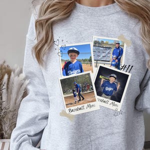 Custom Photo Baseball Mom T-Shirt: Personalized Sports Tee