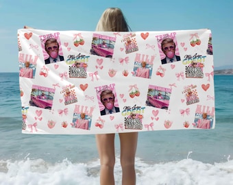 Trump 2024 Beach Towel: American Flag Republican Gift