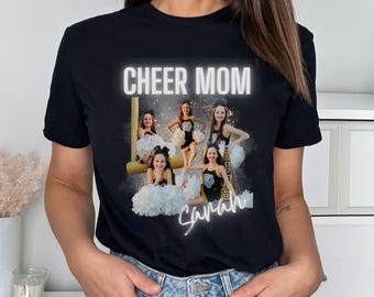 Maglietta personalizzata con foto di mamma cheerleader: maglietta personalizzata da cheerleader