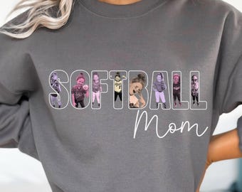 Custom Photo Softball Mom T-Shirt: Personalized Player Gift