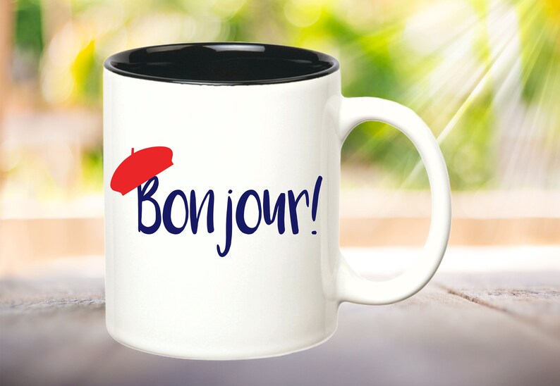 Bonjour Mug French Coffee Mug French Mug French Gifts Hello in Etsy