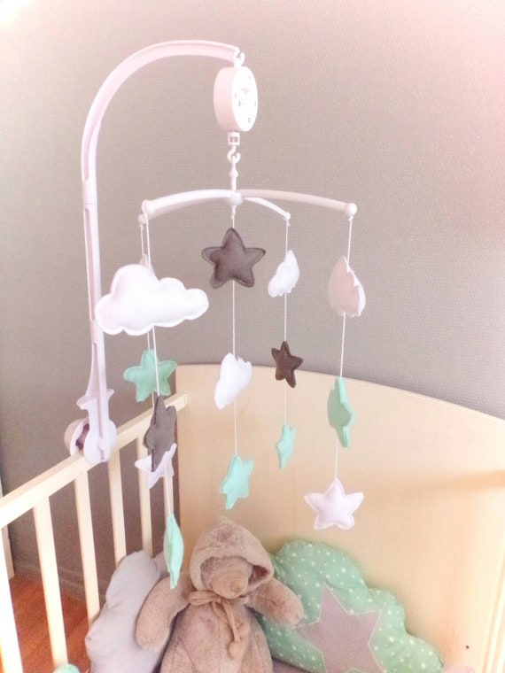 Crib Decoration Musical Mobile Nuages Et Etoiles Beau Jouet Suspendu Ameublement Et Decoration Chambre D Enfant Petitonoordwijk Nl