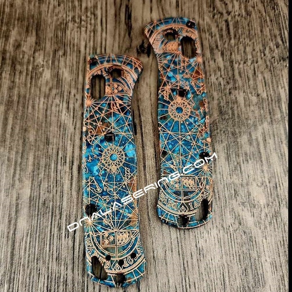 Shipwreck Patina - Goonies Map - MINI Benchmade Bugout - Laser Engraved Copper Knife Scales - Flytanium *Scales / Knife handles Only*