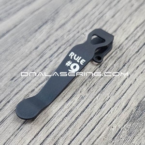 LynchNW Benchmade - Rule #9 - Laser Engraved Titanium - Deep Carry Pocket Knife Clip - Blacksmith Satin or Sandwash Finish - MADE In USA
