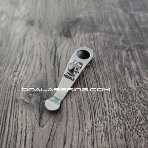 LynchNW Spyderco - I Hate People - Laser Engraved Titanium - Deep Carry Pocket knife Clip - Blacksmith, Satin or Sandwashed Finish