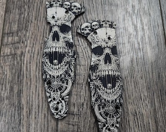 YoJimbo 2  Black Titanium Engraved Death Portal Design Scales for the Spyderco Yojimbo 2 Knife