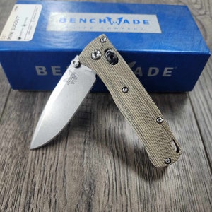 MINI Bugout Crossfade - Green Linen Micarta Scales for Benchmade MINI Bugout Knife - **Knife NOT Included!!  Flytanium Gear