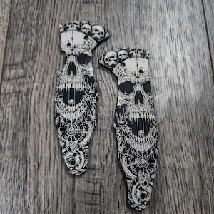 YoJimbo 2  Black Titanium Engraved Death Portal Design Scales for the Spyderco Yojimbo 2 Knife
