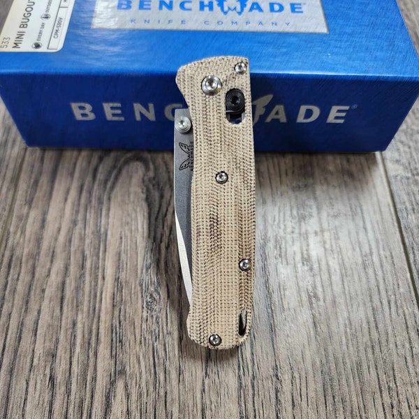 MINI Bugout Crossfade - Micarta Scales - Natural Canvas - Flytanium Gear - KNIFE NOT Included