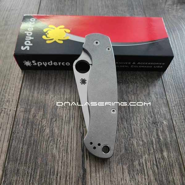 Titanium - Spyderco Paramilitary 2 Scales - Stonewash Finish - PM2 Scales - EDC Gear