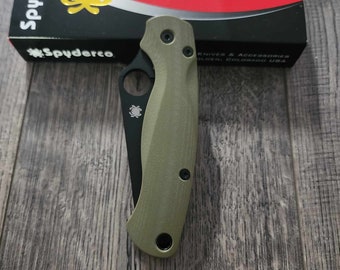 Spyderco PM2 Lotus Scales - OD Green G10 - Flytanium Gear