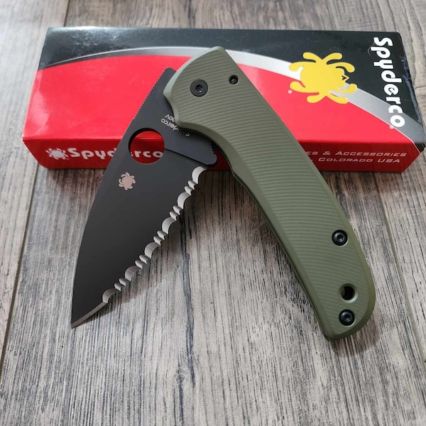 Spyderco Shaman SKINNY Scales - Agent Series - Clip Side Liner less - OD Green Cerakote - Knife not included