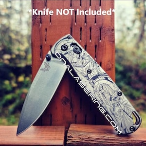 Plague Doctor - Benchmade Bugout - Deep Laser Engraved Titanium Scales - Flytanium *Scales/ knife handles Only*