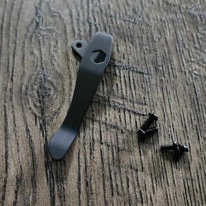 Kershaw Leek / Blur Deep Carry pocket clip! Blacksmith finish - MADE in USA! - With extra screws!
