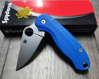 PM3 Lotus - Blue Lapis G10 Scales for Spyderco Paramilitary 3  - Flytanium Gear - Knife Install Optional