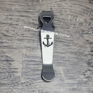 LynchNW Benchmade - Anchor -Laser Engraved Titanium - Deep Carry Pocket Knife Clip - Blacksmith, Satin or Sandwash Finish MADE in the USA!