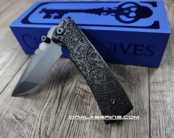 Chaves Redencion Street Blue Label - Dead Aztec Laser Engraved Black Micarta Scales - 2 Blade Style Options - New In Box