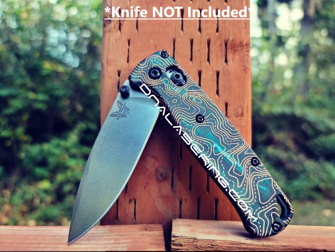 Shipwreck Patina Topographic Lines Benchmade Bugout Laser Engraved