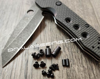 Smock Replacement Hardware Screw Set for Spyderco Smock Knife - Stainless Steel - Blacked Out - Knife NOT included