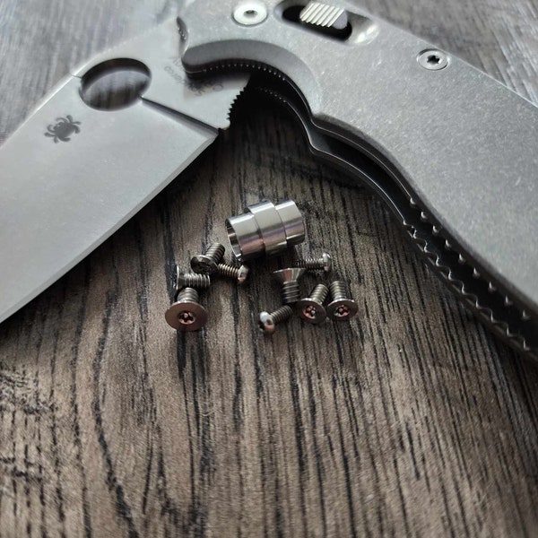Spyderco Manix 2 - Titanium Hardware Kit - Satin - Flytanium Zahnrad