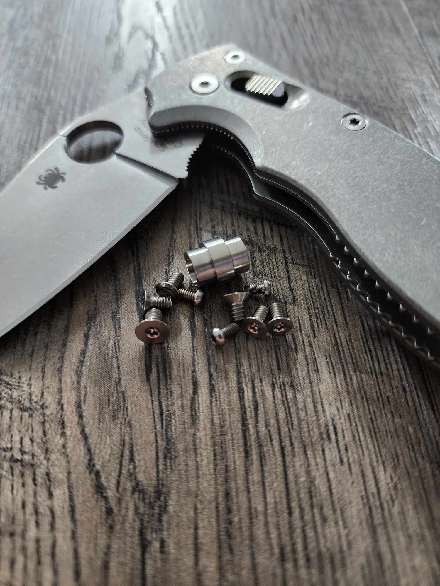 Spyderco Manix 2 - Titanium Hardware Kit - Satin - Flytanium Gear