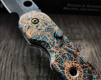 Goonies Map Spyderco Smock Copper Patina Shipwrecked SCALES ONLY!!! Knife NOT Included