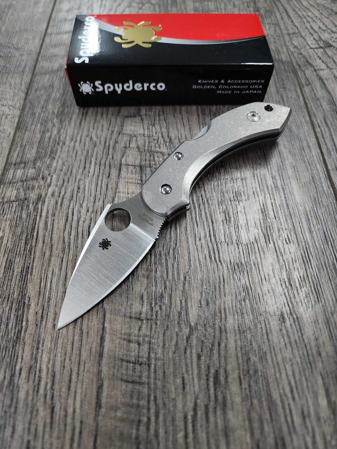 Dragonfly Titanium Scales Kit for Spyderco Dragonfly Knife Stonewash