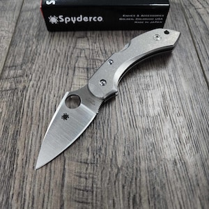 Dragonfly - Titanium Scales Kit for Spyderco Dragonfly Knife - Stonewash - Flytanium Gear - Scales and backspacer ONLY!!! Knife NOT included