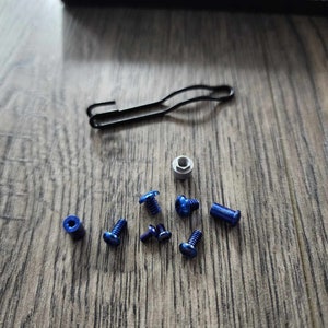 Titanium Replacement Hardware Screw Set for Spyderco Para 3 Lightweight Anodized Blue