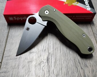 PM3 Lotus - OD Green G10 Scales for Spyderco Paramilitary 3  - Flytanium Gear - Knife Install Optional