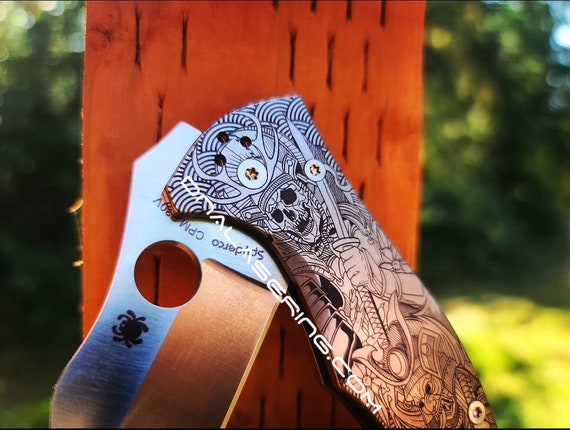 Japanese Warrior - Samurai Skulls - Spyderco Yojimbo 2 - Deep