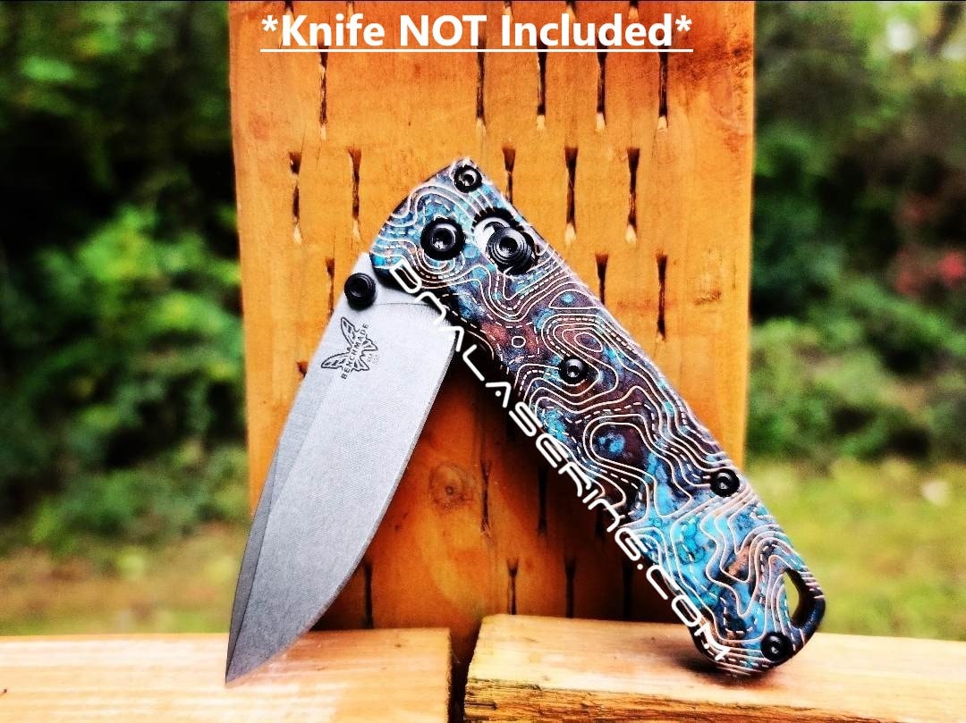 Shipwreck Patina Topographic Lines MINI Benchmade Bugout Laser Engraved