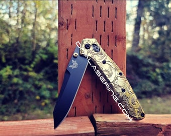 Leaf Scroll - Benchmade 940 Osborne - NEW Relief Engraving