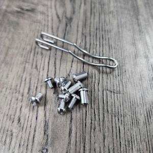 Manix 2 LIGHTWEIGHT  Satin / Raw Stainless Steel Replacement Hardware Screw Set for Spyderco Manix 2 Lightweight