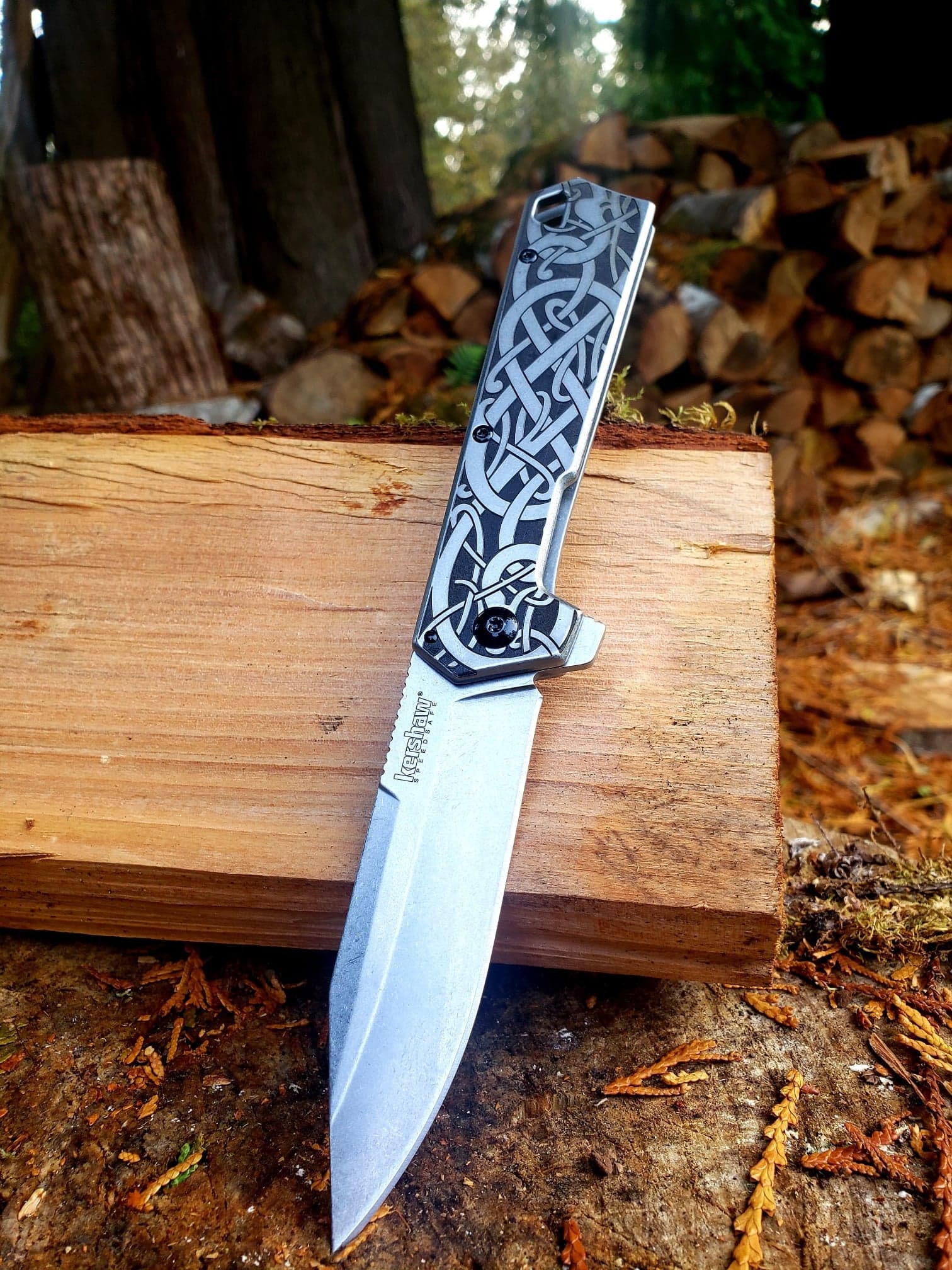 Vine Scroll Fiber Laser Engraved Kershaw Passage EDC Etsy