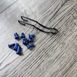 Manix 2 LIGHTWEIGHT Blue Anodized Titanium Replacement Hardware Screw Set for Spyderco Manix 2 Lightweight