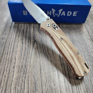 MINI Bugout Crossfade - Micarta Scales - Natural Linen - Flytanium Gear - Knife NOT included