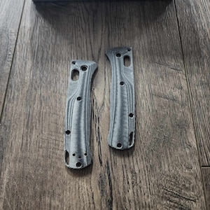 MINI Bugout Crossfade - Black Linen Micarta Scales for Benchmade MINI Bugout Knife - Flytanium Gear